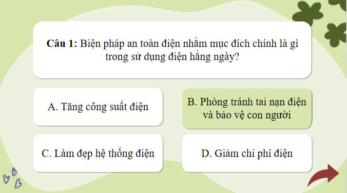 Trò chơi khởi động Công nghệ 8 Bài 12