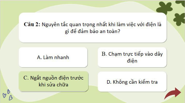 Trò chơi khởi động Công nghệ 8 Bài 12