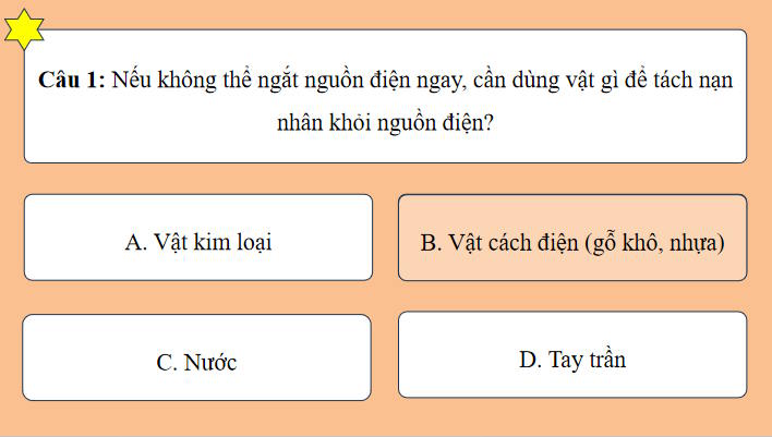 Trò chơi khởi động Công nghệ 8 Bài 13