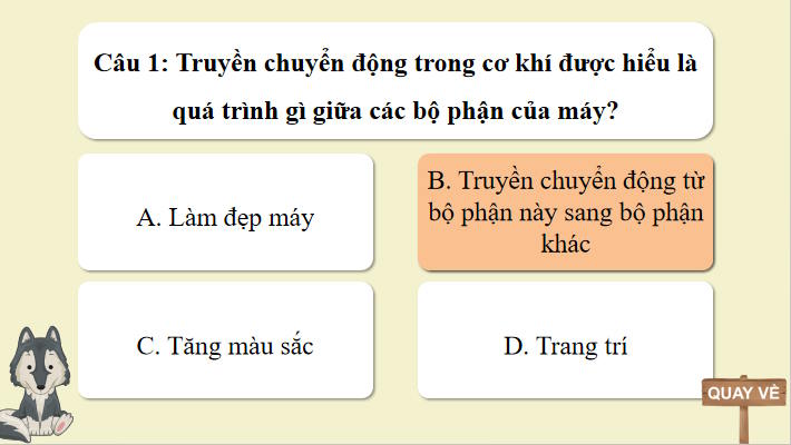 Trò chơi khởi động Công nghệ 8 Bài 7