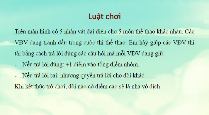 Trò chơi khởi động Công nghệ 8 Bài 8