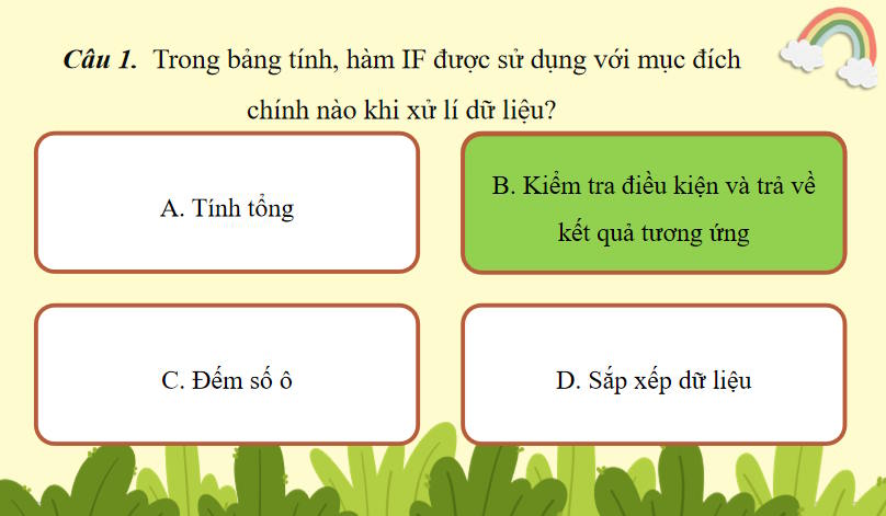 Trò chơi khởi động Tin học 9 Bài 12a: