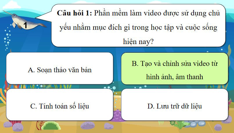 Trò chơi khởi động Tin học 9 Bài 9b: