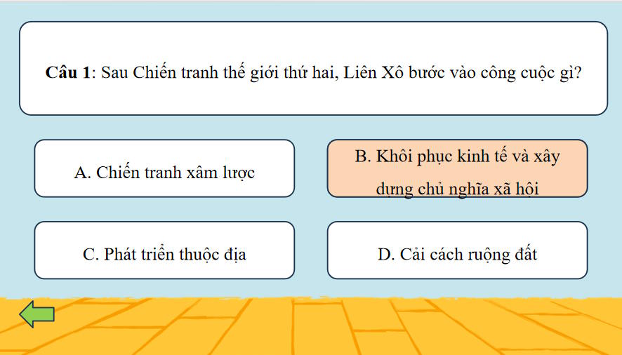 Game khởi động Lịch sử 9 Bài 10