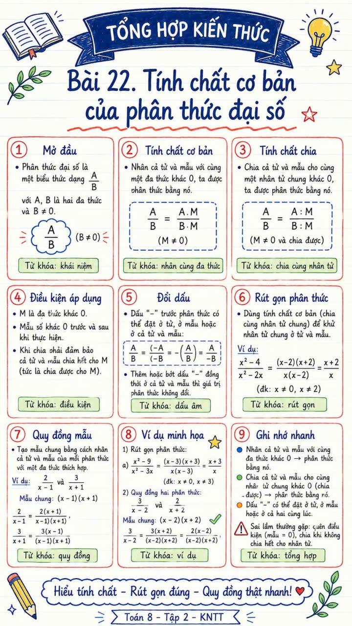 Tổng hợp lý thuyết Toán 8 học kì 2