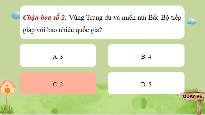 Trò chơi khởi động Địa lí 9 Bài 11