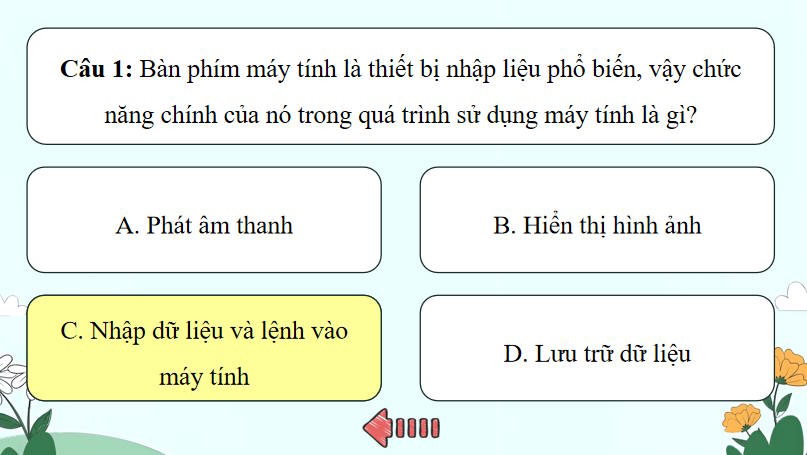Game khởi động Tin học 10 Bài 7