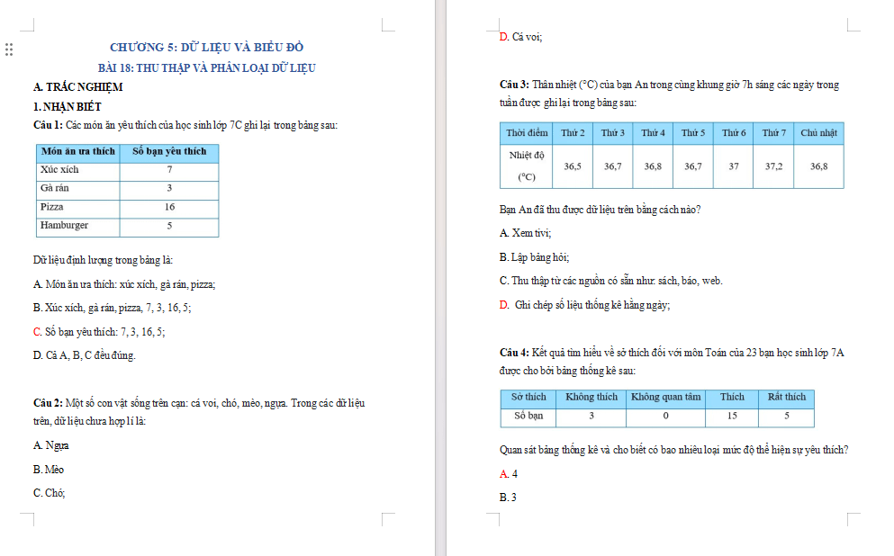 Bài tập Toán 8 Bài 18