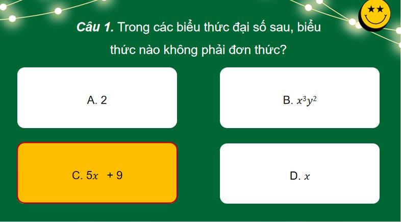 Game khởi động Toán 8 Luyện tập chung trang 17