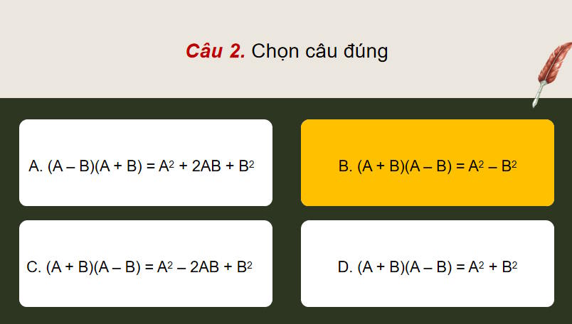 Game khởi động Toán 8 Luyện tập chung trang 40