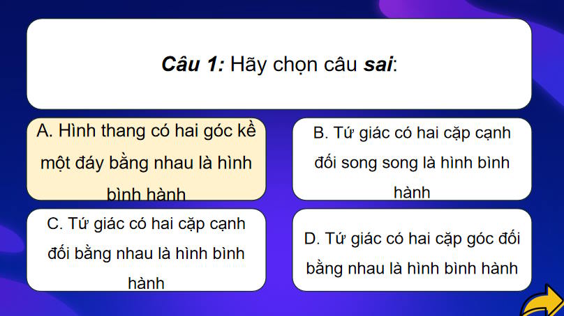 Game khởi động Toán 8 Luyện tập chung trang 62
