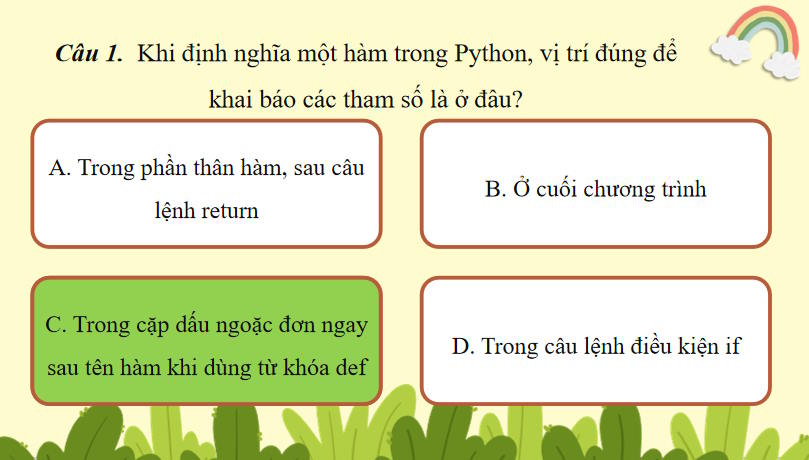 Trò chơi khởi động Tin học 10 Bài 27