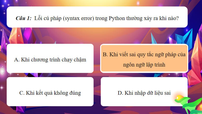 Trò chơi khởi động Tin học 10 Bài 29