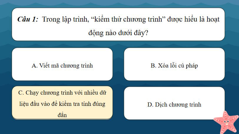 Trò chơi khởi động Tin học 10 Bài 30
