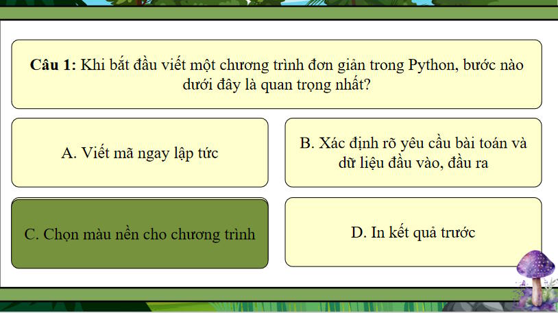 Trò chơi khởi động Tin học 10 Bài 31