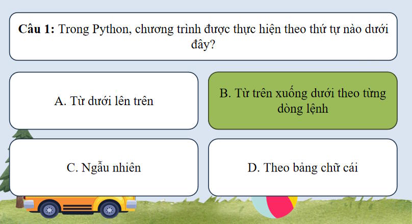 Trò chơi khởi động Tin học 10 Bài 32