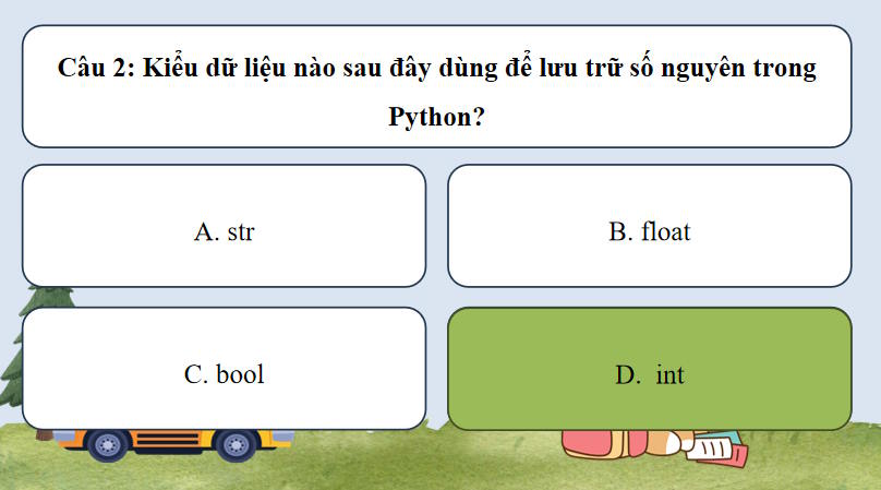 Trò chơi khởi động Tin học 10 Bài 32