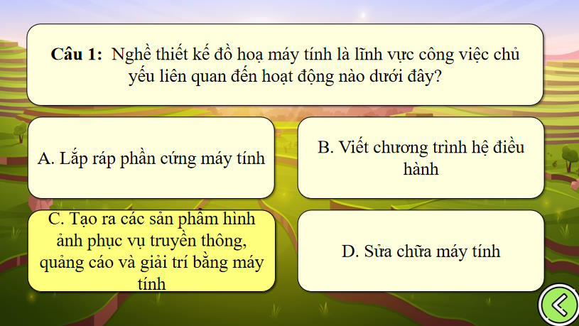 Trò chơi khởi động Tin học 10 Bài 33