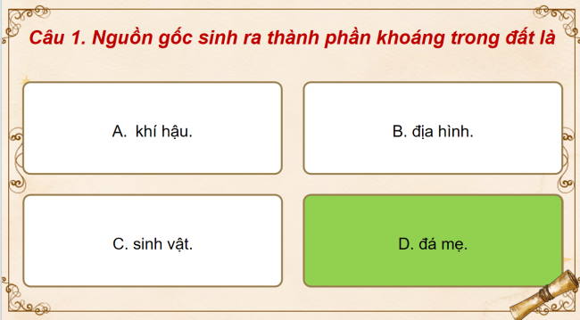 Game khởi động Lịch sử 6 Bài 22