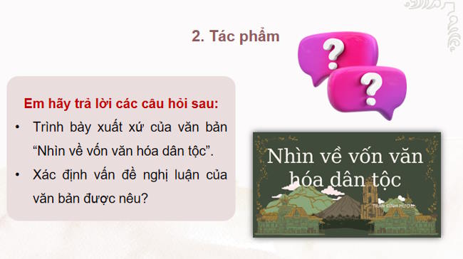 Ngữ văn 12 Bài 3: Nhìn về vốn văn hóa dân tộc