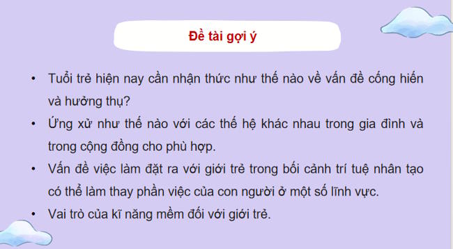 Ngữ văn 12 Bài 3: Thuyết trình về một vấn đề liên quan đến tuổi trẻ
