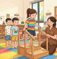 Giáo án mầm non: Bước lên xuống bục cao có tay vịn