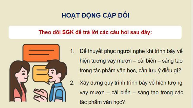 Ngữ văn 12 Bài 4: Trình bày về việc vay mượn cải biến sáng tạo trong một tác phẩm văn học