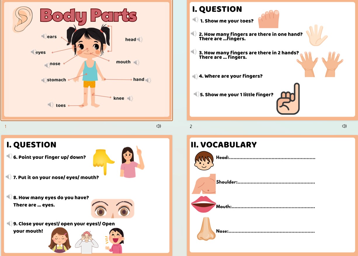 PPT Tiếng Anh theo chủ đề Body parts