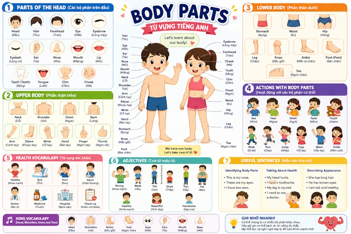 Từ vựng chủ đề Body parts
