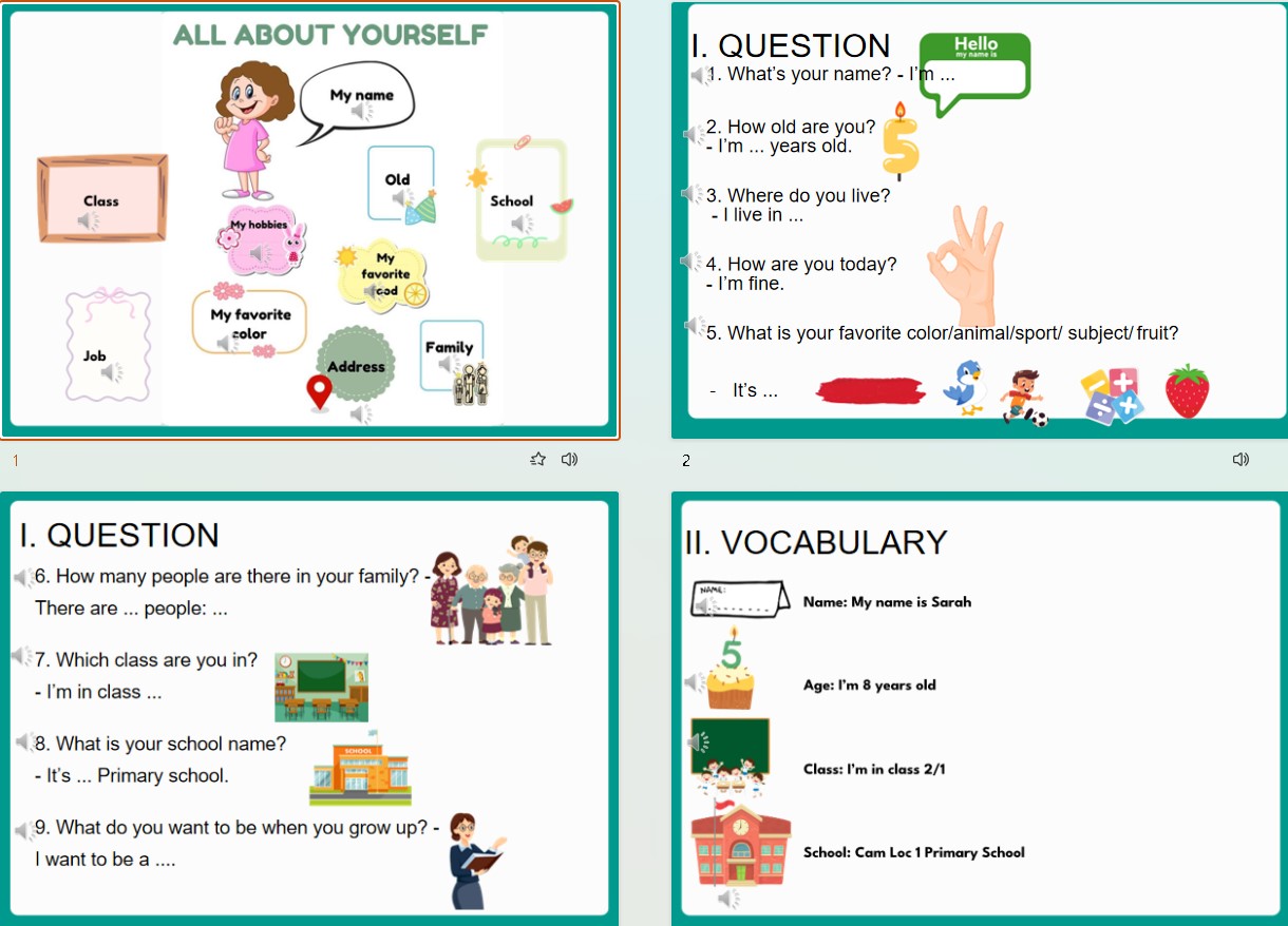PPT Tiếng Anh theo chủ đề All about yourself