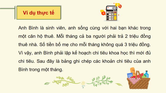 PowerPoint Toán 6 Kế hoạch chi tiêu cá nhân và gia đình