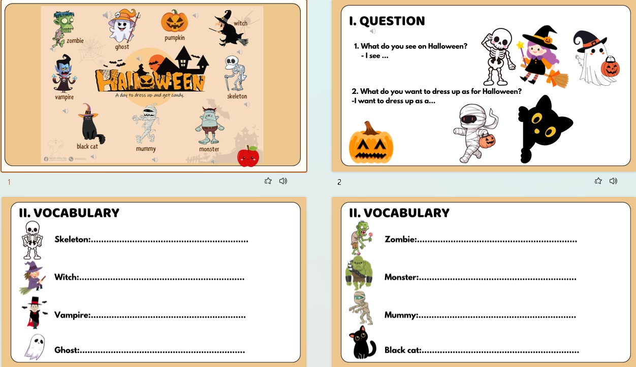 PPT Tiếng Anh theo chủ đề Halloween