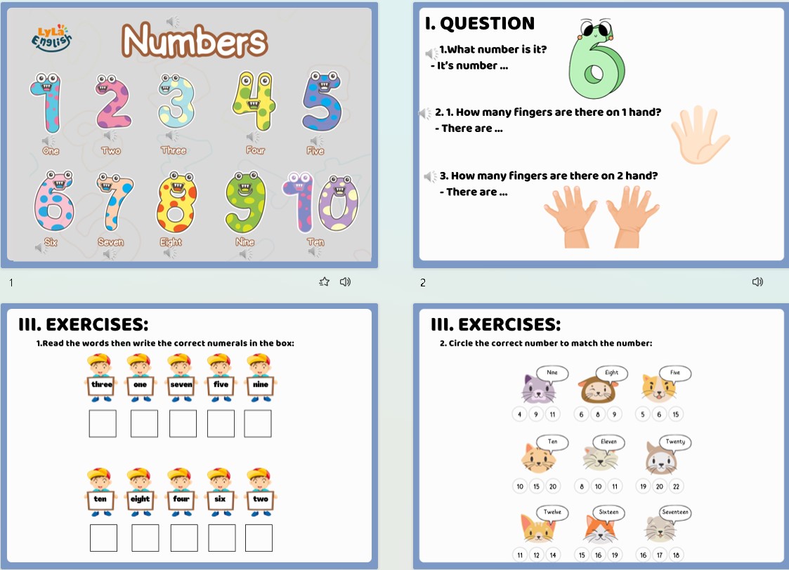 PPT Tiếng Anh theo chủ đề Numbers