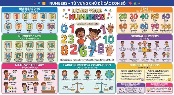 Từ vựng chủ đề Numbers