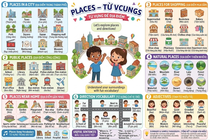 Từ vựng chủ đề Places