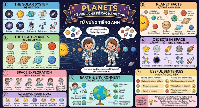 Từ vựng chủ đề Planets
