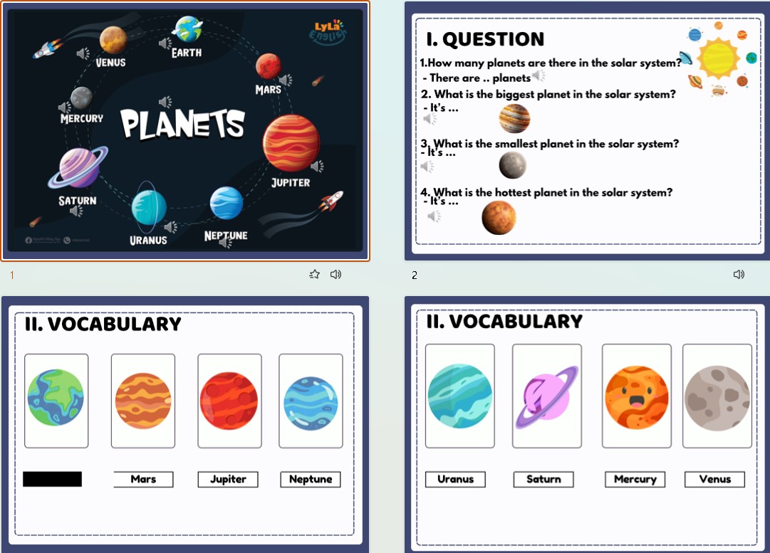 PPT Tiếng Anh theo chủ đề Planets