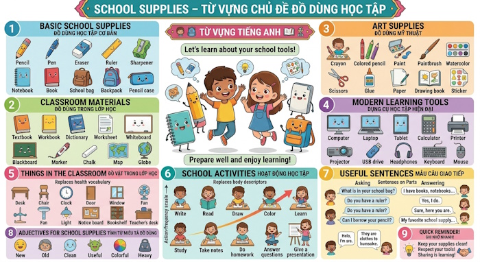 Từ vựng chủ đề School Supplies