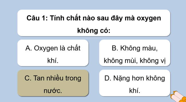 Game khởi động Khoa học tự nhiên 6 Bài 11