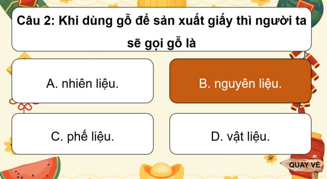Game khởi động Khoa học tự nhiên 6 Bài 13