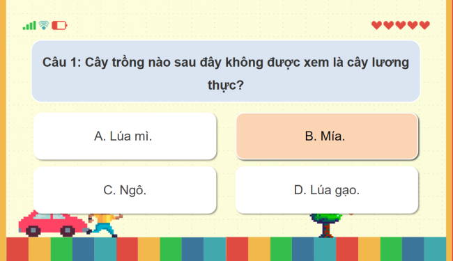Game khởi động Khoa học tự nhiên 6 Bài 15