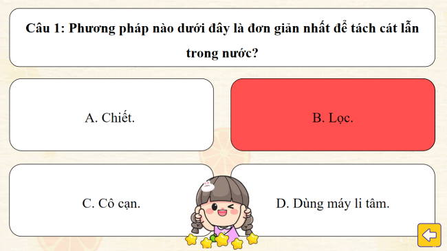 Game khởi động Khoa học tự nhiên 6 Bài 17
