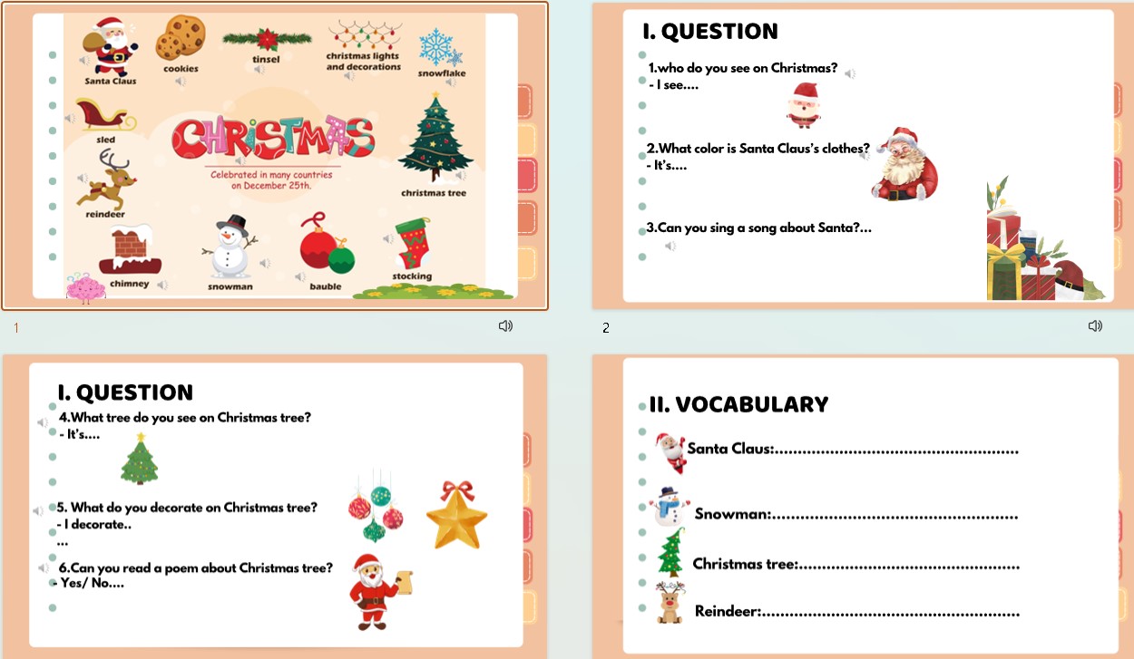 PPT Tiếng Anh theo chủ đề Christmas
