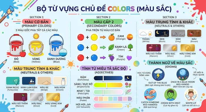 Từ vựng chủ đề Colors