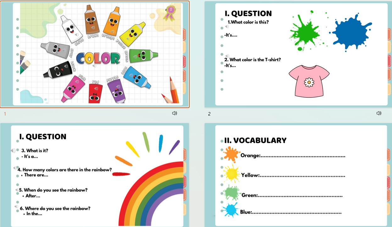 PPT Tiếng Anh theo chủ đề Colors