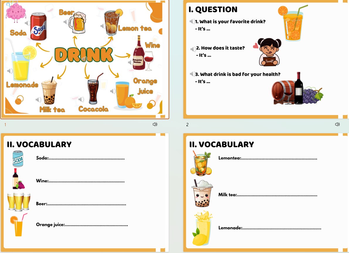 PPT Tiếng Anh theo chủ đề Drinks