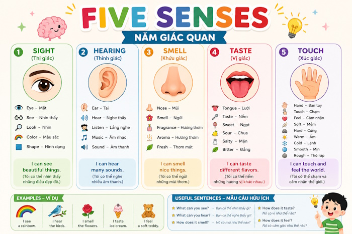 Từ vựng chủ đề Senses