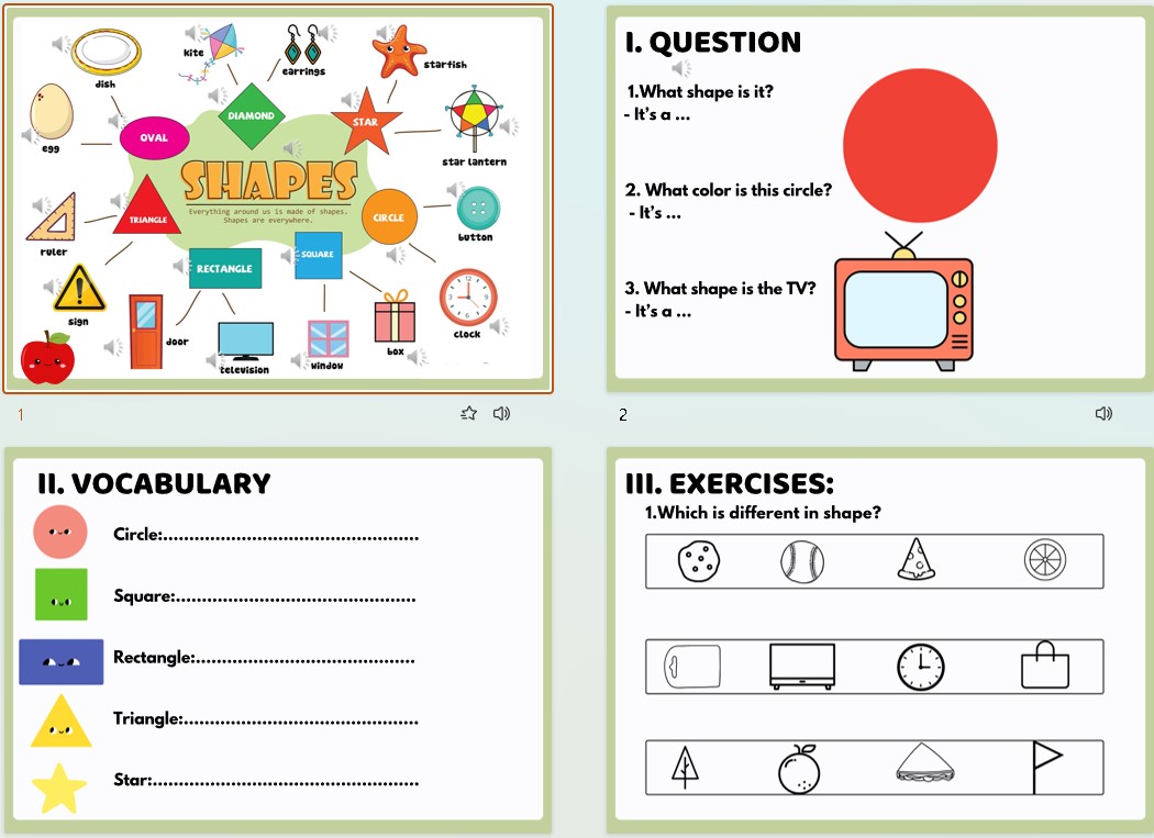 PPT Tiếng Anh theo chủ đề Shapes