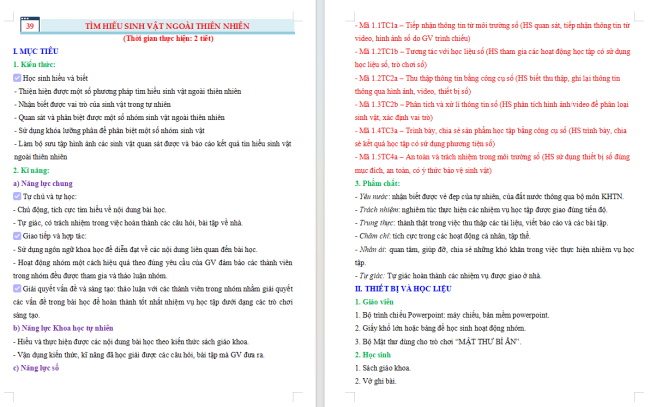 Giáo án tích hợp NLS Khoa học tự nhiên 6 Bài 39