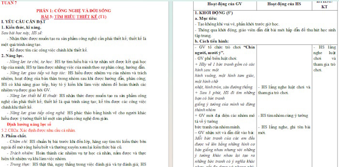 Giáo án Công nghệ 5 Bài 3: Tìm hiểu thiết kế tích hợp NLS